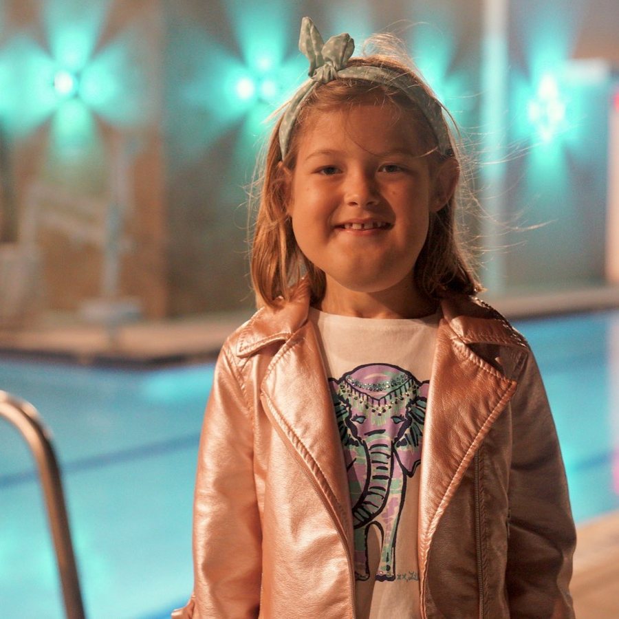 Lilly by the pool